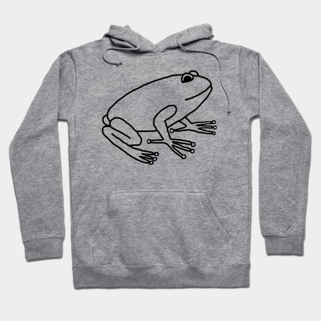 Minimal Frog Outline Hoodie by ellenhenryart